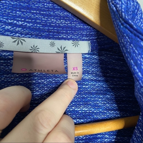 Athleta full zip running jacket pockets Heathered  blue XS - Picture 8 of 11